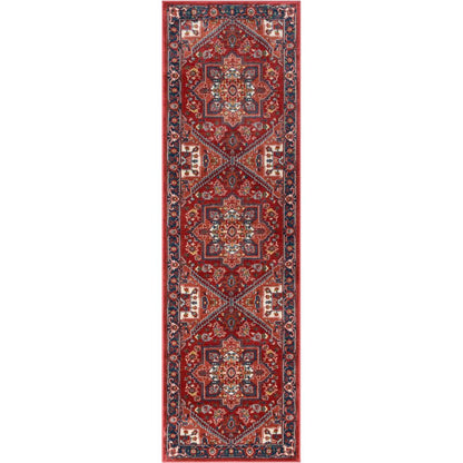 Jackie Crimson Traditional Medallion Tribal Rug