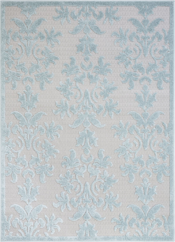 Lea Blue Victorian Floral Rug 7'10" x 10'6"