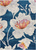 Colombia Blue Modern Flower Rug 20'' x 31''