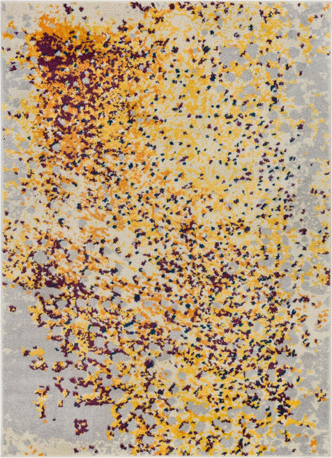 Magari  Yellow Modern Abstract Rug