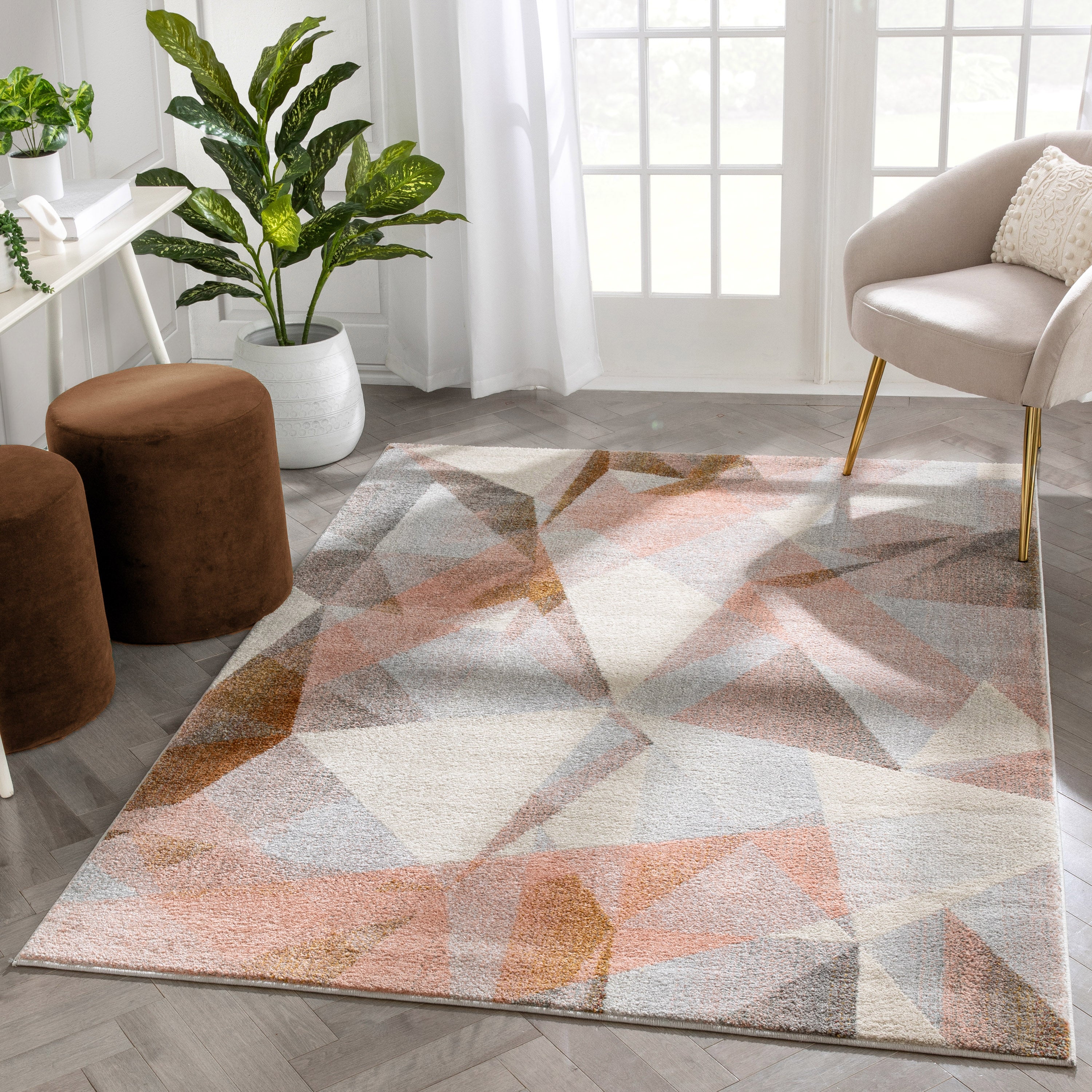 Naomi Tranquil Pink Mid-Century Modern Rug