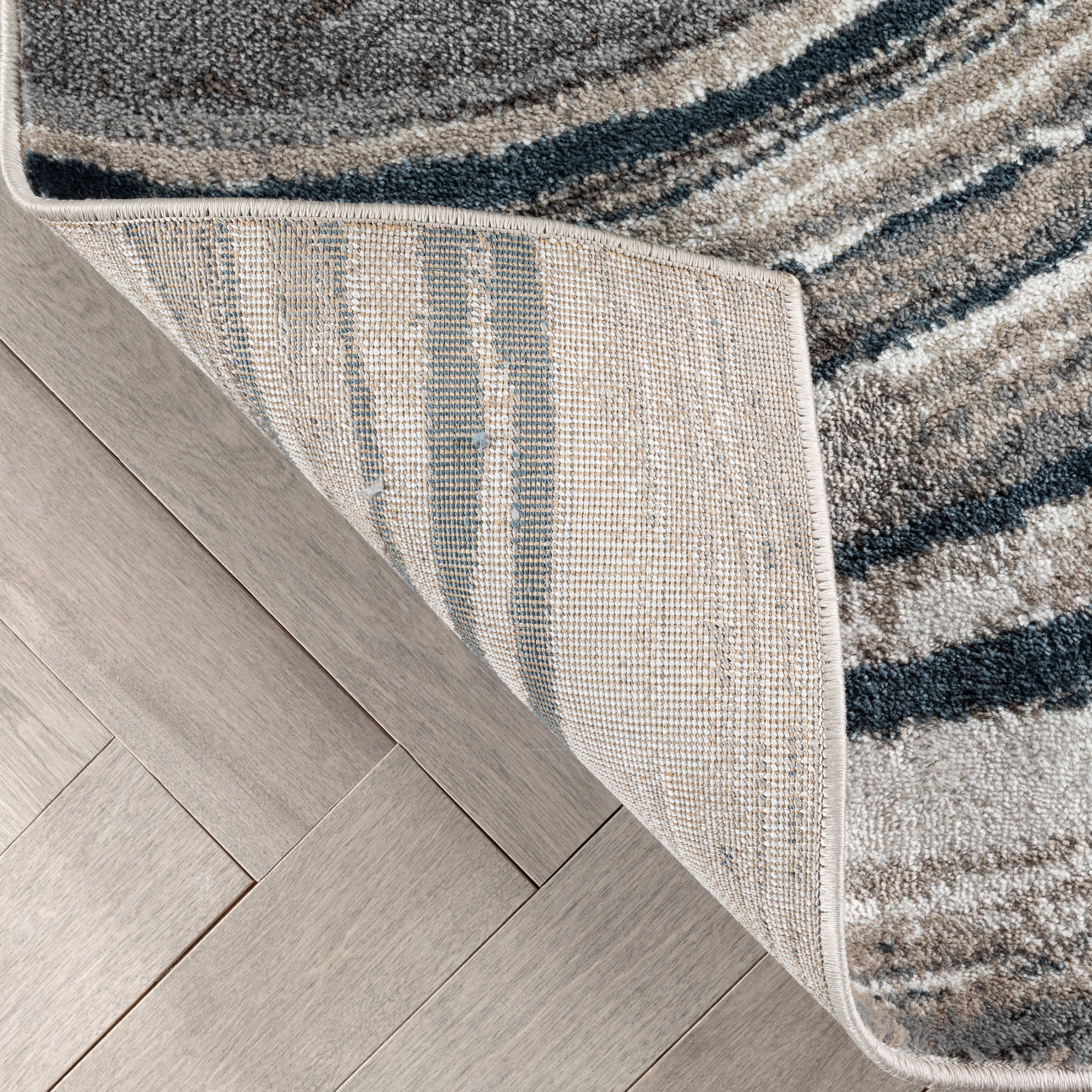 Stella Modern Abstract Striped Grey Rug