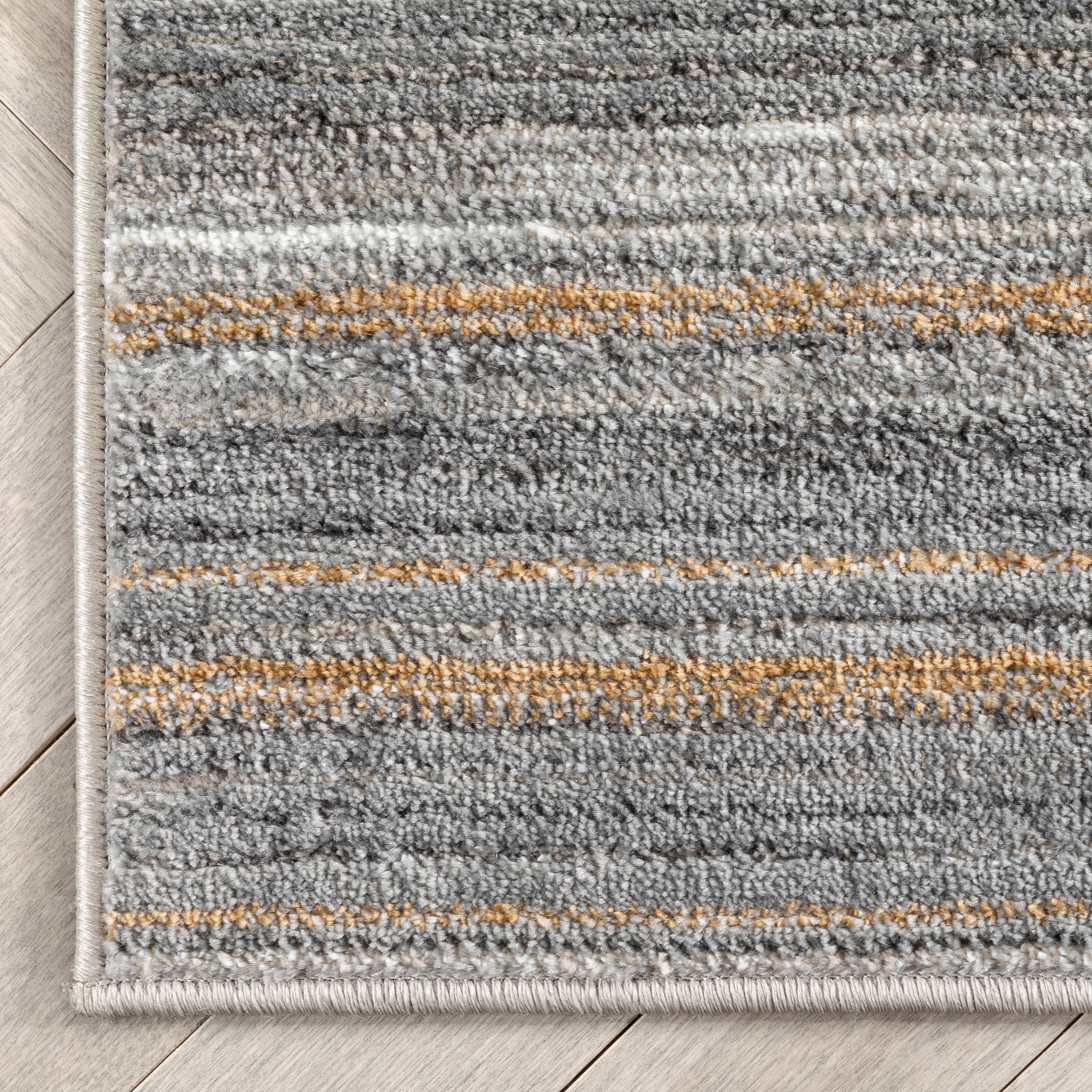 Giselle Modern Abstract Striped Grey Rust Rug