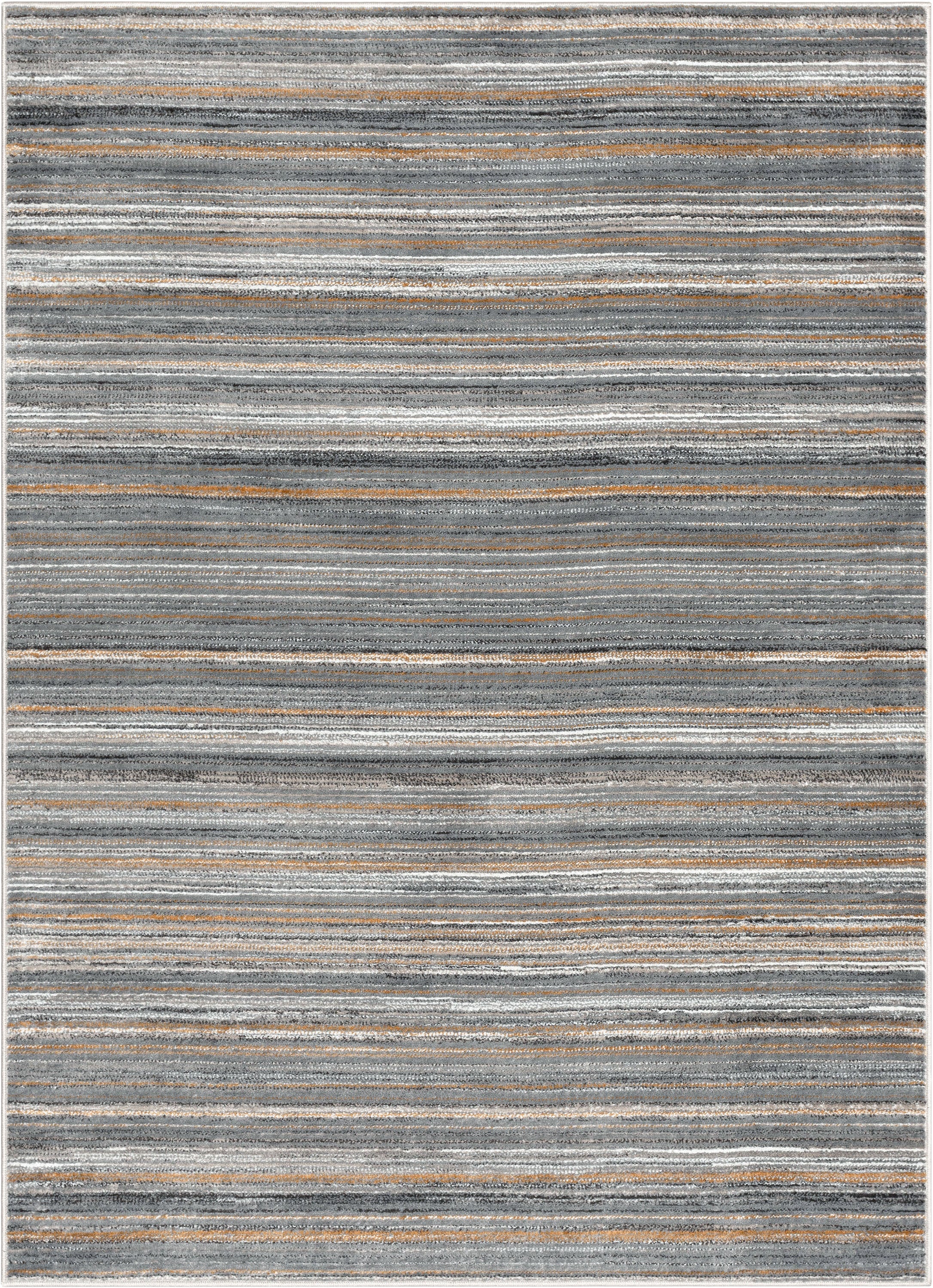 Giselle Modern Abstract Striped Grey Rust Rug