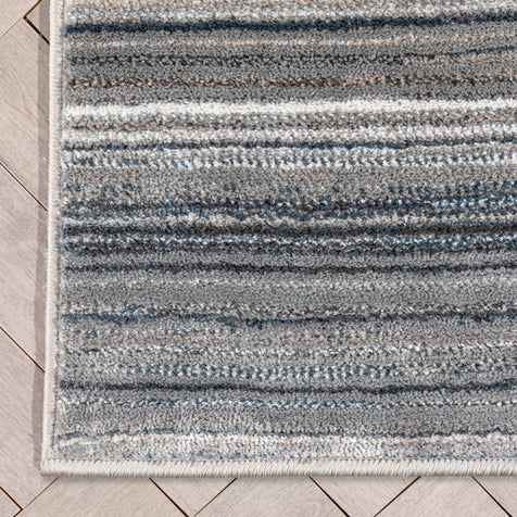 Custom Size Runner Giselle Moroccan Abstract Stripe Grey Choose Your Width x Choose Your Length Hallway Runner Rug