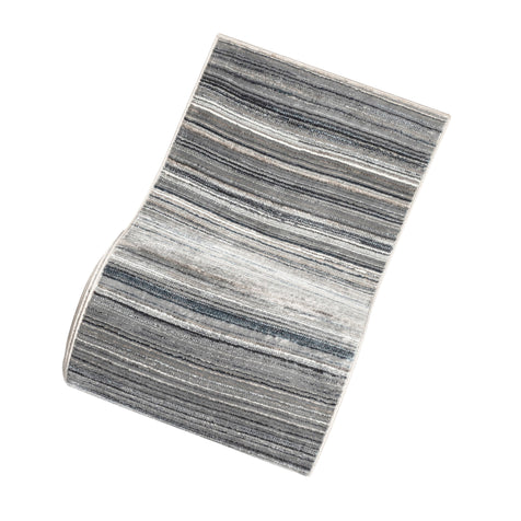 Custom Size Runner Giselle Moroccan Abstract Stripe Grey Choose Your Width x Choose Your Length Hallway Runner Rug