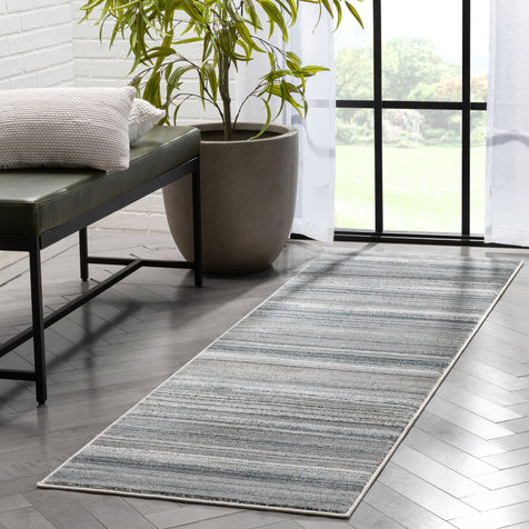 Giselle Modern Abstract Striped Grey Rug