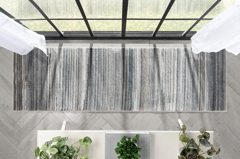 Giselle Modern Abstract Striped Grey Rug