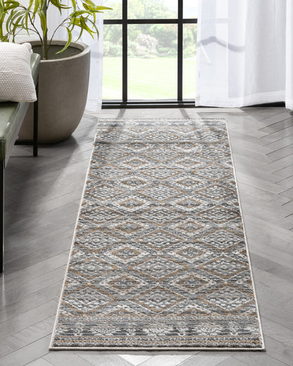 Sasha Moroccan Trellis Grey Rug