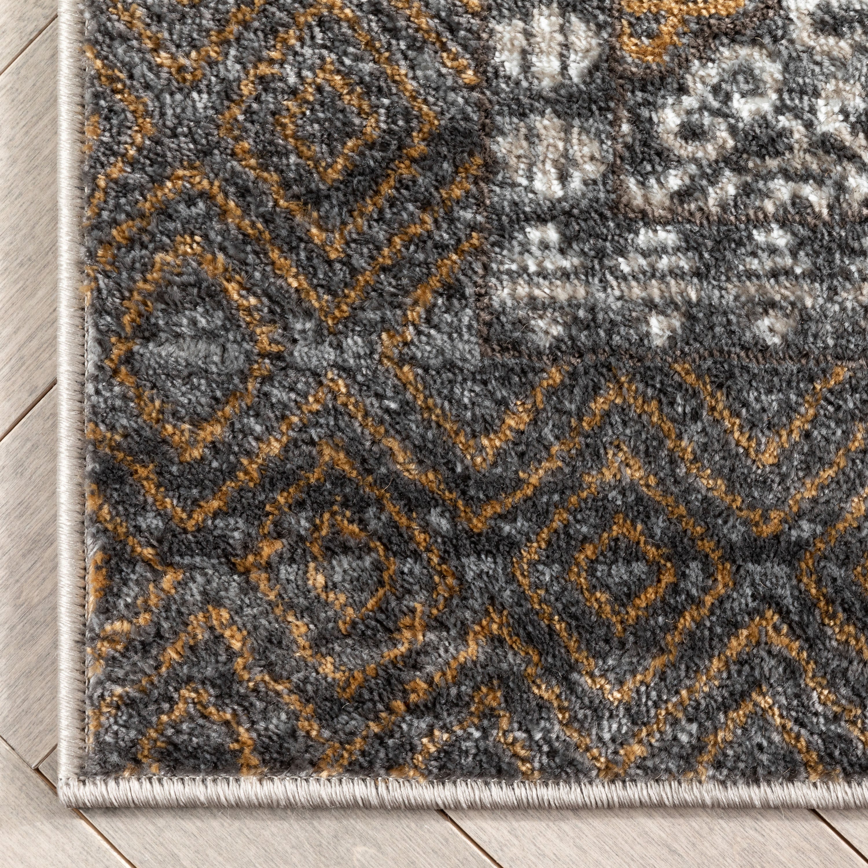 Rhea Moroccan Lattice Trellis Grey Rug