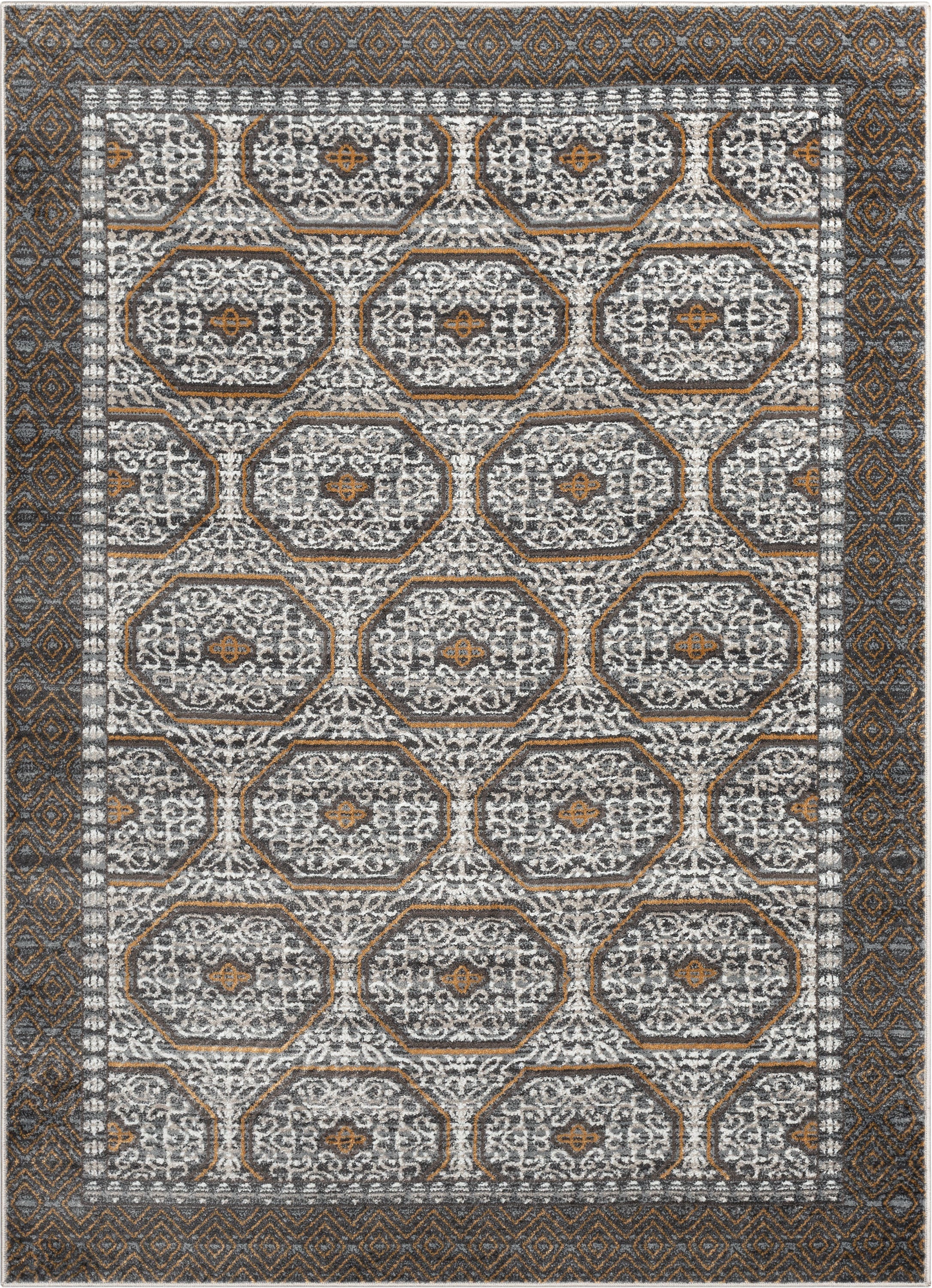 Rhea Moroccan Lattice Trellis Grey Rug