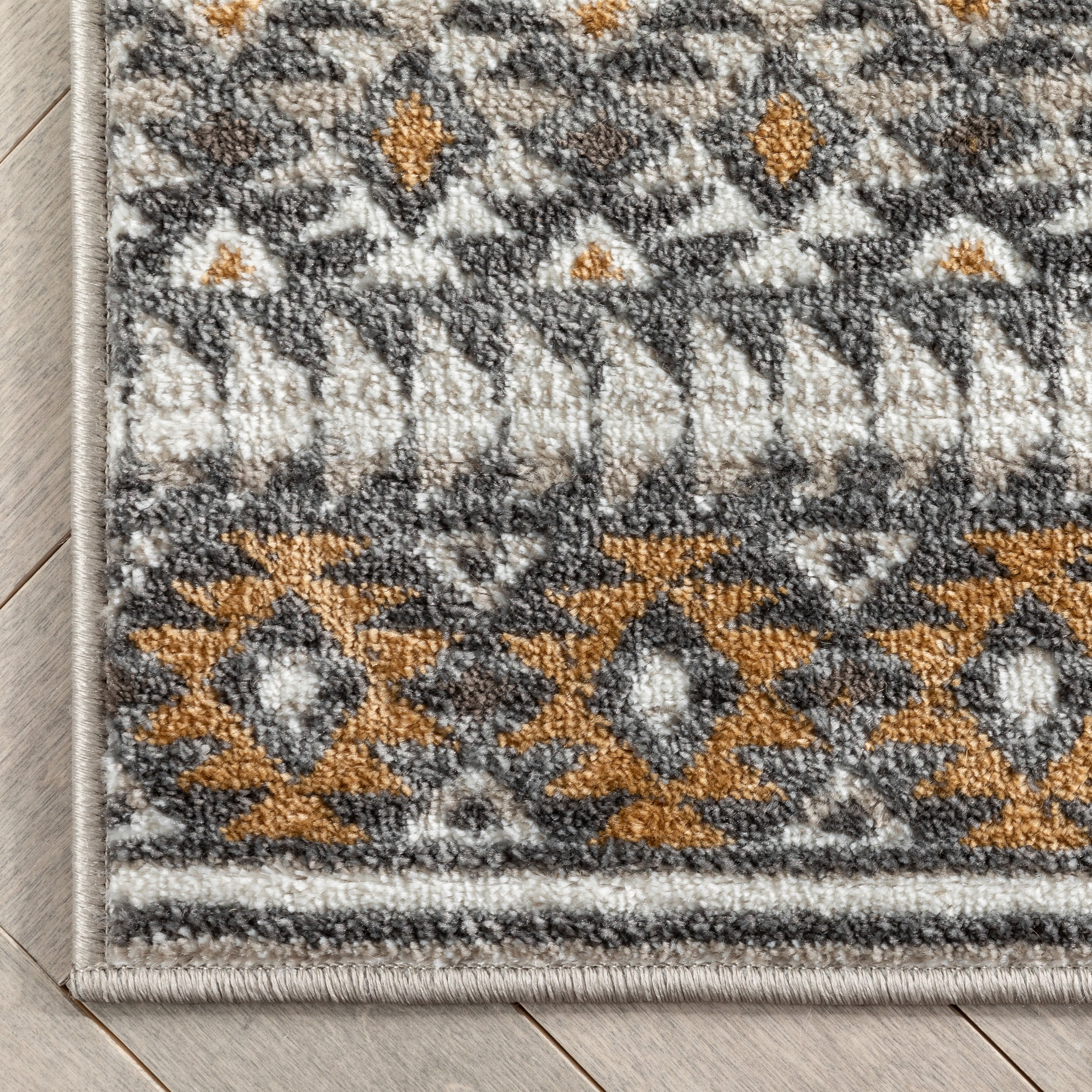 Sahil Moroccan Tribal Stripes Grey Rug