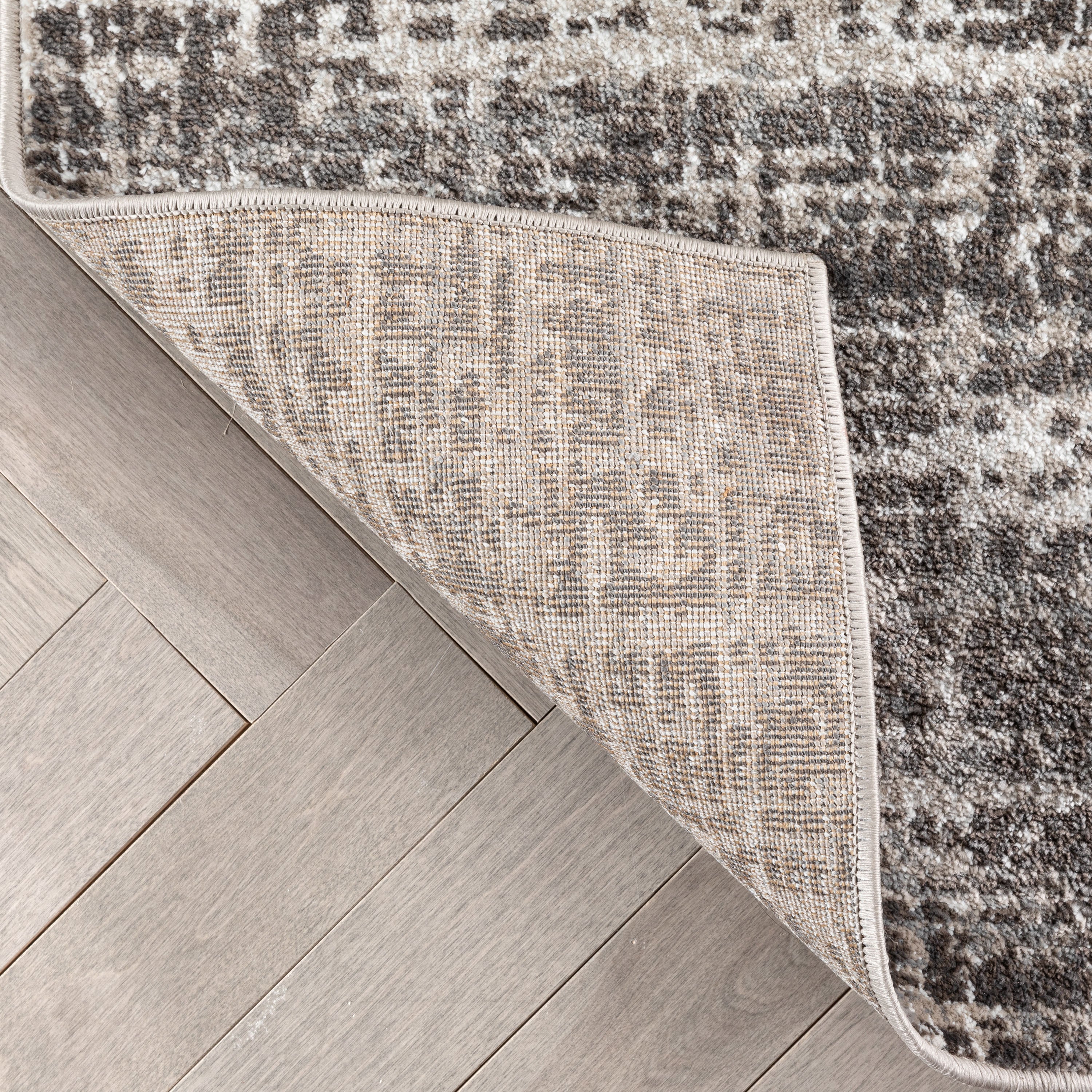 Zia Modern Abstract Striation Grey Rug