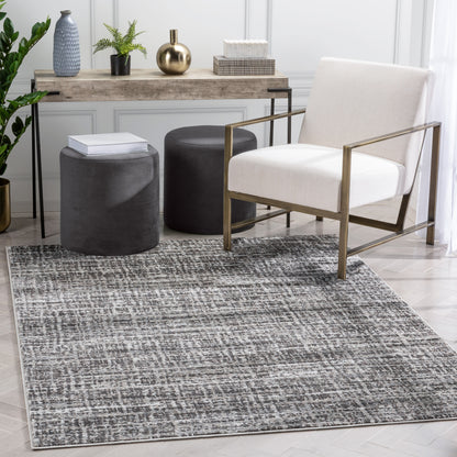 Zia Modern Abstract Striation Grey Rug