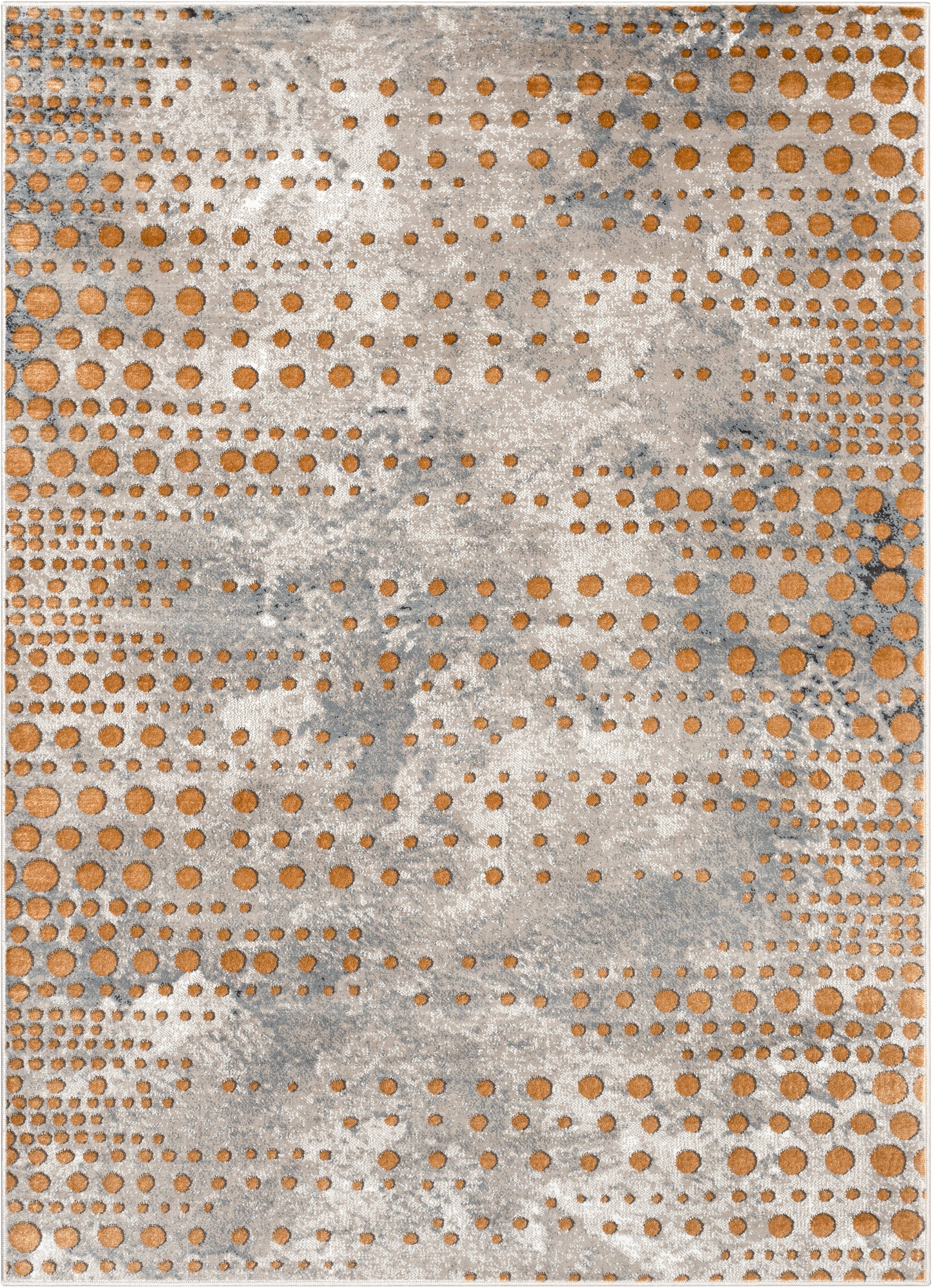 Elyse Modern Abstract Dots Grey Rug