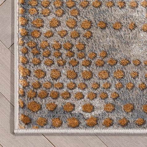 Custom Size Runner Elyse Abstract Modern Dots Grey Choose Your Width x Choose Your Length Hallway Runner Rug