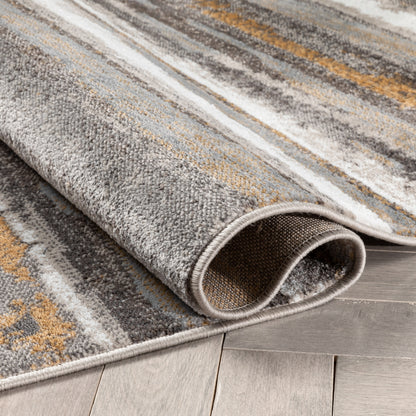 Makai Modern Abstract Striped Grey Rug