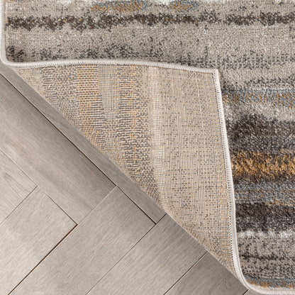 Makai Modern Abstract Striped Grey Rug