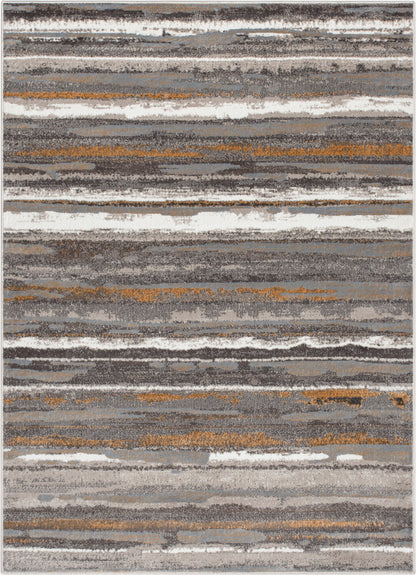 Makai Modern Abstract Striped Grey Rug