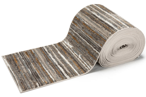 Custom Size Runner Makai Modern Abstract Stripe Grey Choose Your Width x Choose Your Length Hallway Runner Rug
