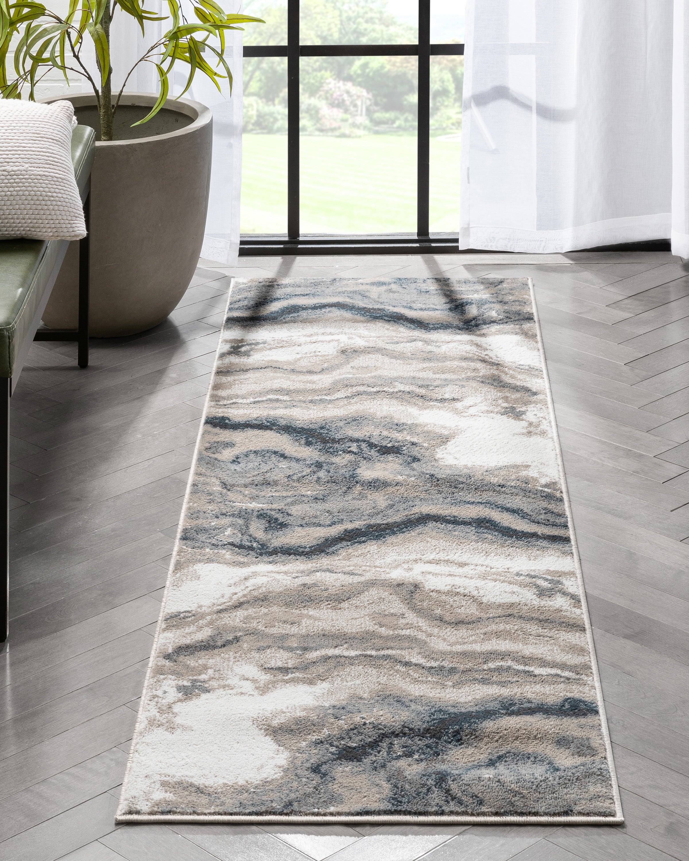 Yara Modern Abstract Grey Rug