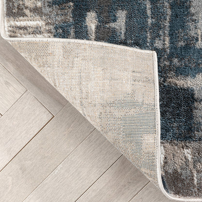 Lilith Modern Abstract Grey Blue Rug