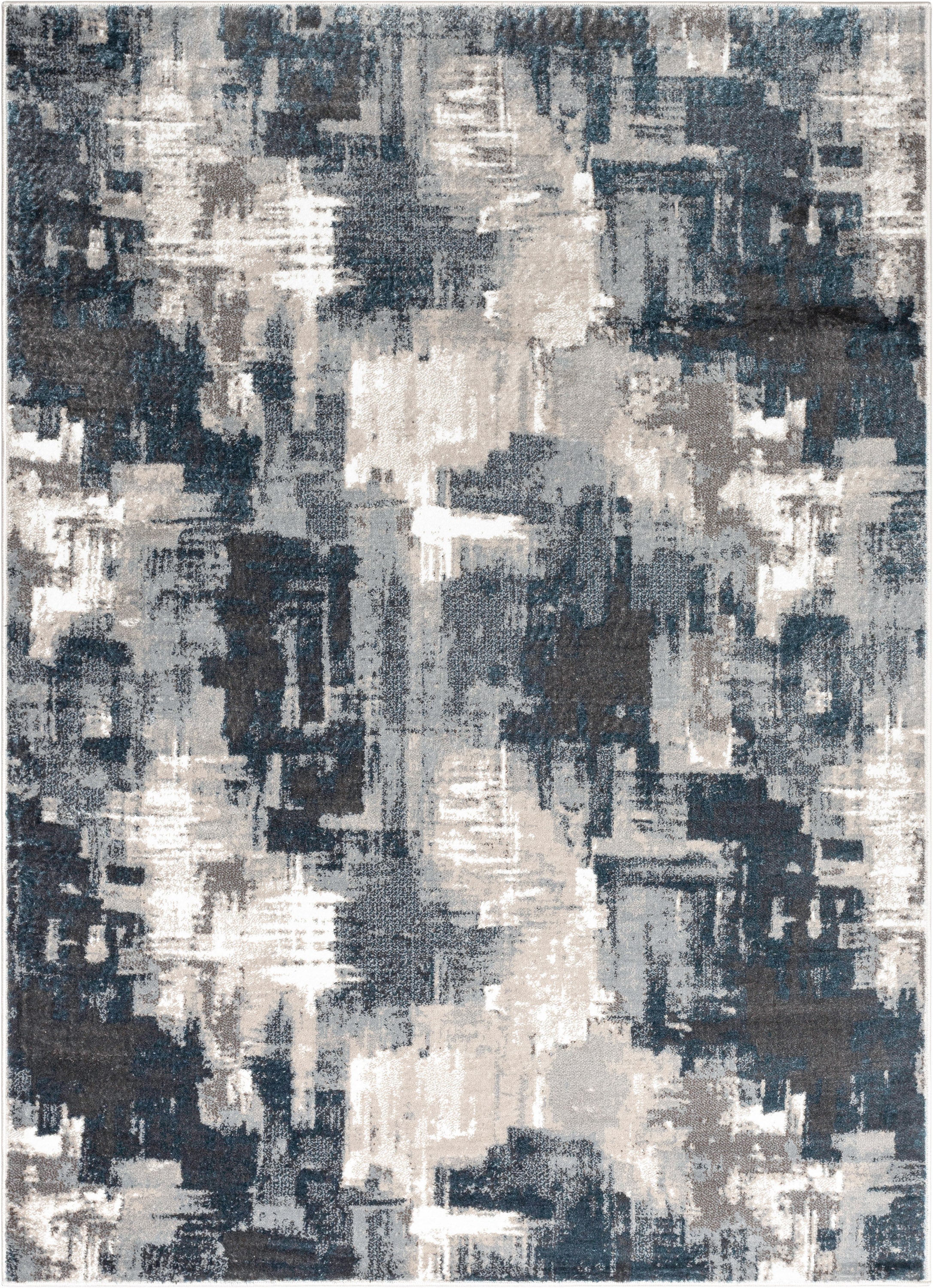 Lilith Modern Abstract Grey Blue Rug