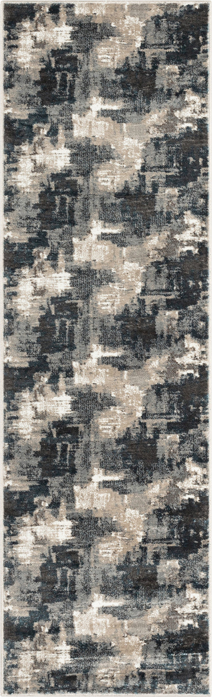 Lilith Modern Abstract Grey Blue Rug