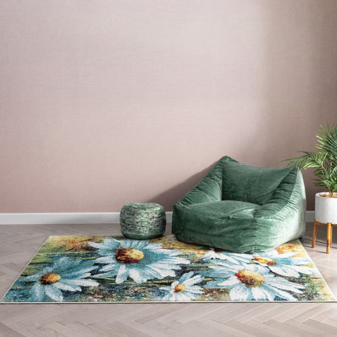 Endless Multi Modern Flower Rug