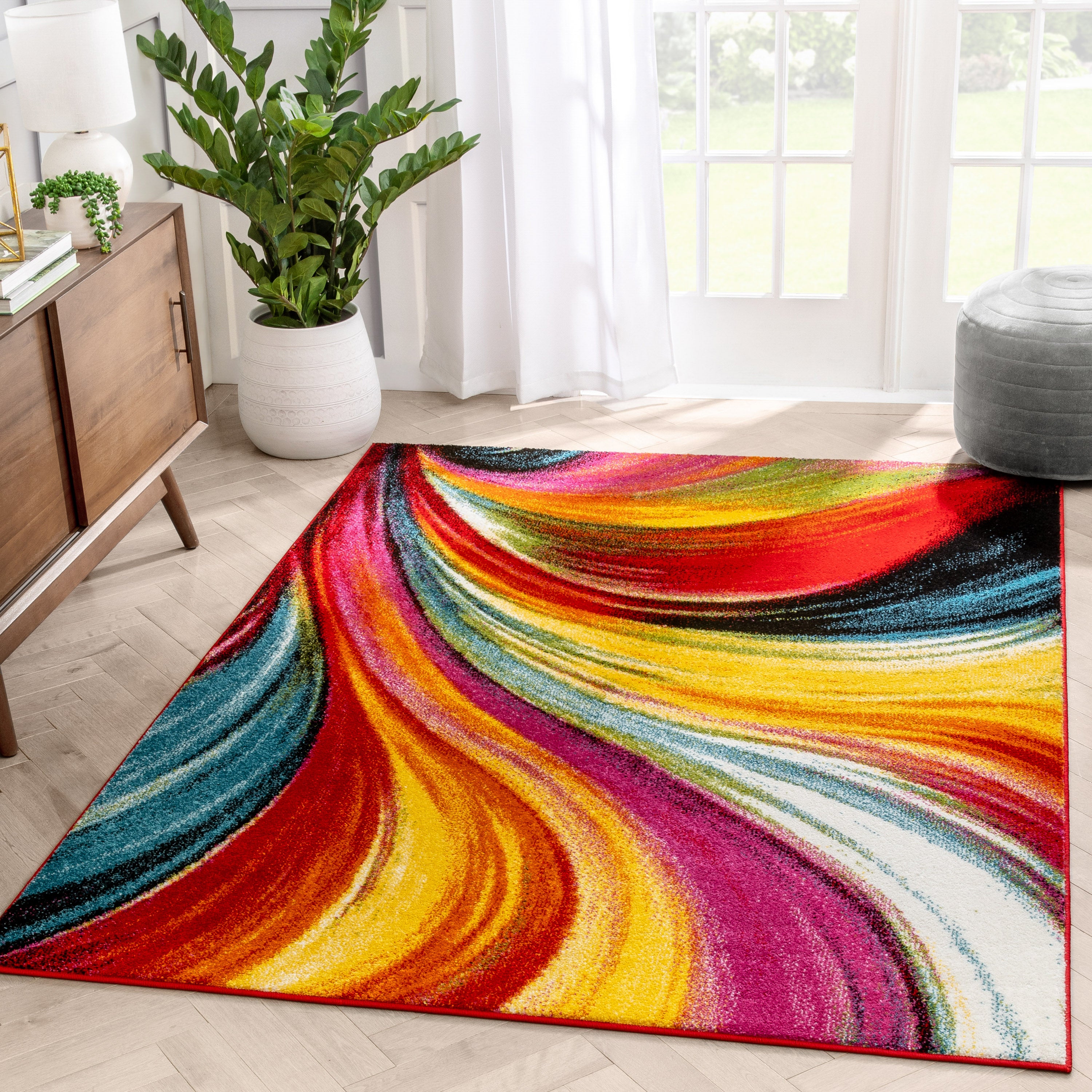 Pleasure Multi Modern Bright Rug