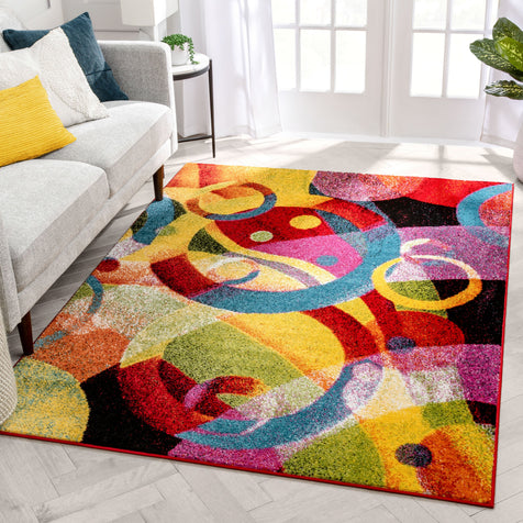 Brilliant Multi Modern Bright Rug