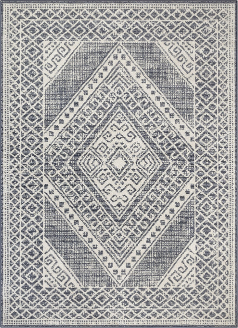 Lila Blue Modern Southwestern Rug 5'3" x 7'3"