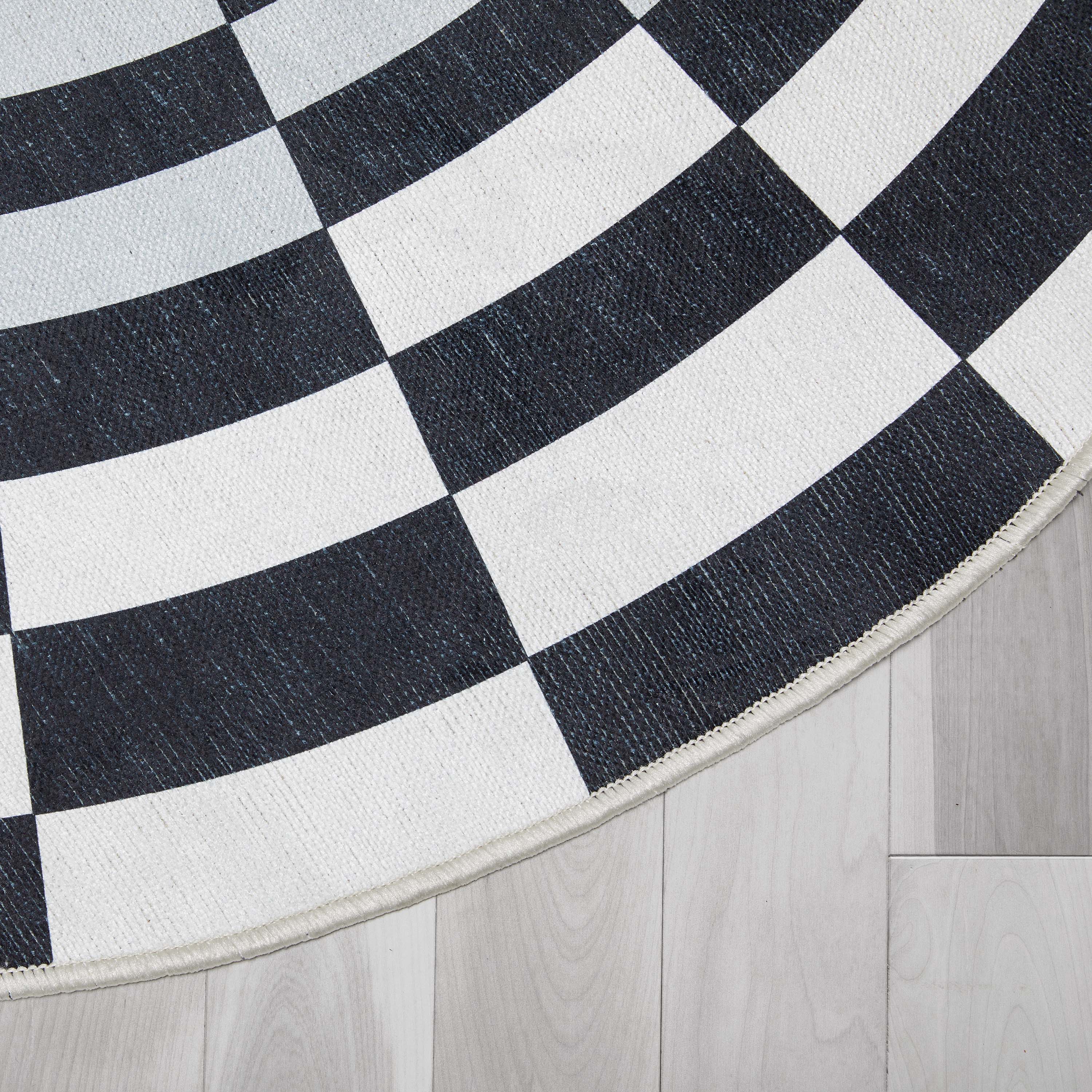 3D Portal Bottomless Hole Black Ivory Area Flat-Weave Rug