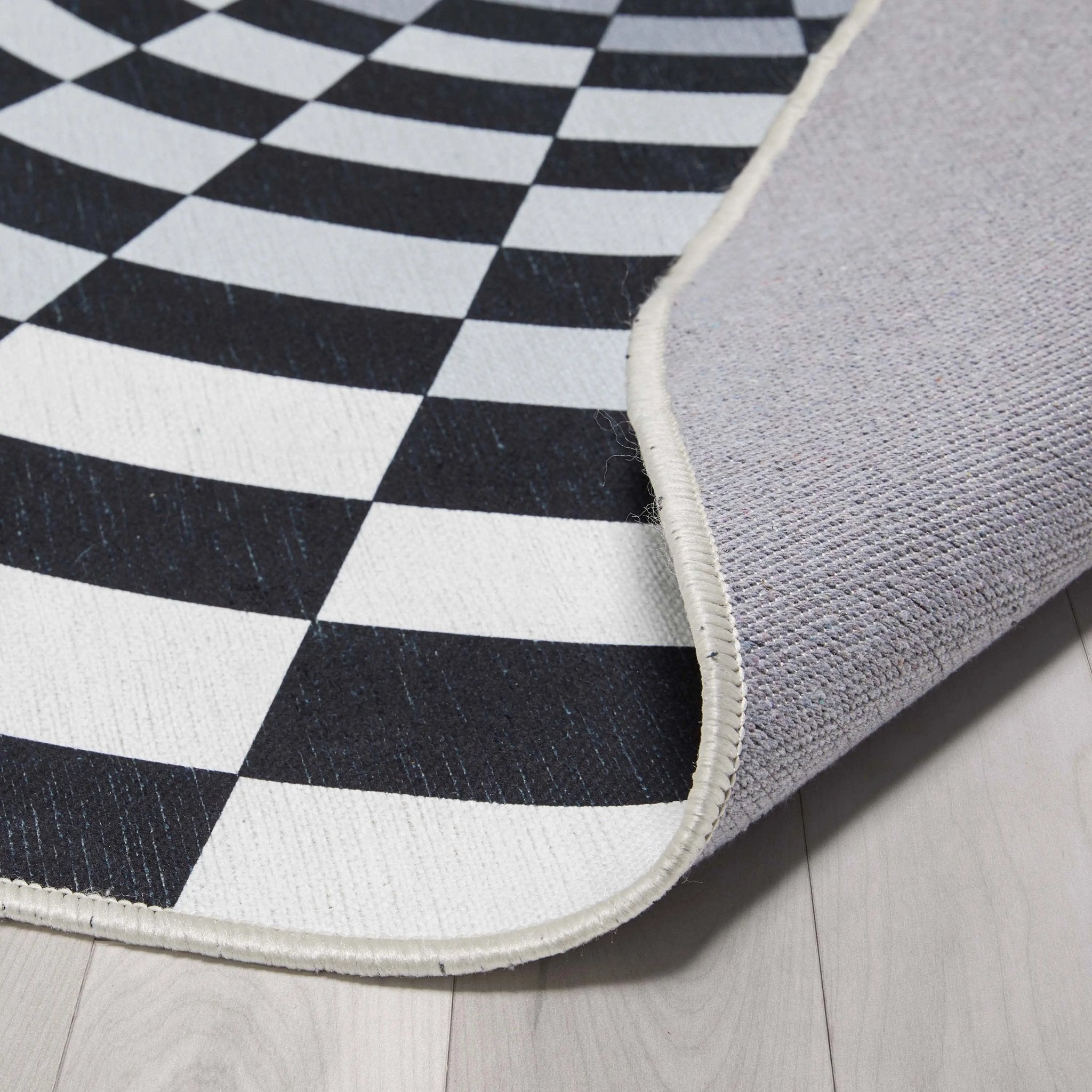 3D Portal Bottomless Hole Black Ivory Area Flat-Weave Rug Well Woven