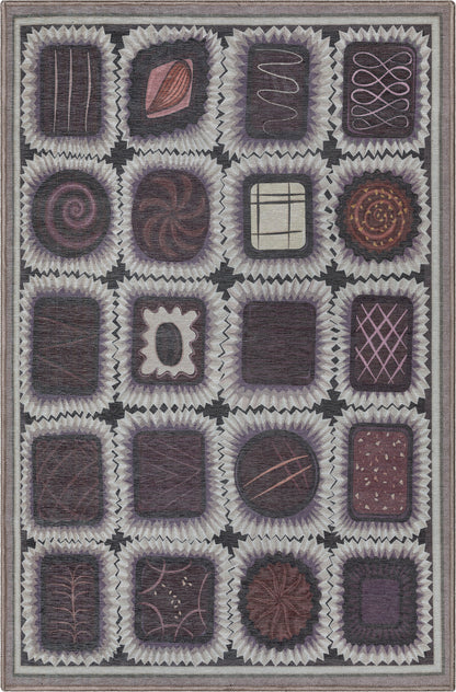 Chocolate Box Novelty Brown Flat-Weave Rug