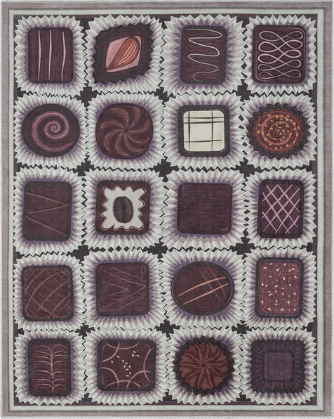 Chocolate Box Novelty Brown Flat-Weave Rug