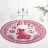 Chinese Calendar Lunar Year of the Rabbit Red Flat-Weave Rug