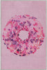 Pink Sprinkles Donut Novelty Pink Flat-Weave Rug