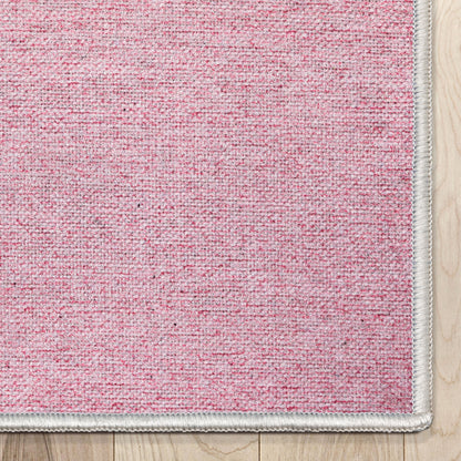 Pink Sprinkles Donut Novelty Pink Flat-Weave Rug