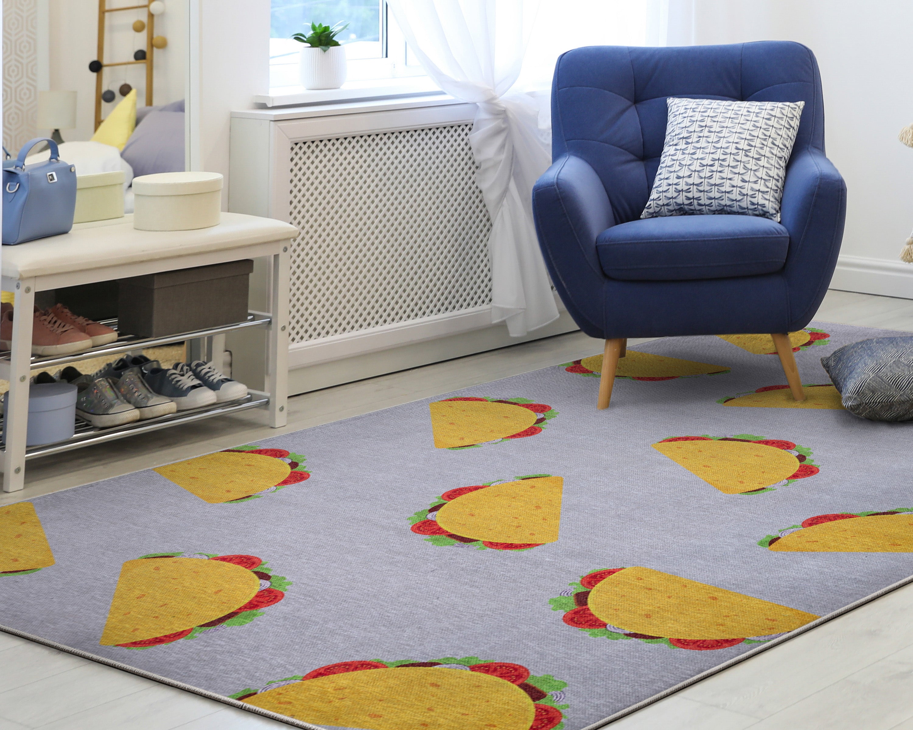 Multi Tacos Novelty Multi Pink Flat-Weave Rug