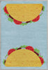 Taco Novelty Multi Blue Flat-Weave Rug