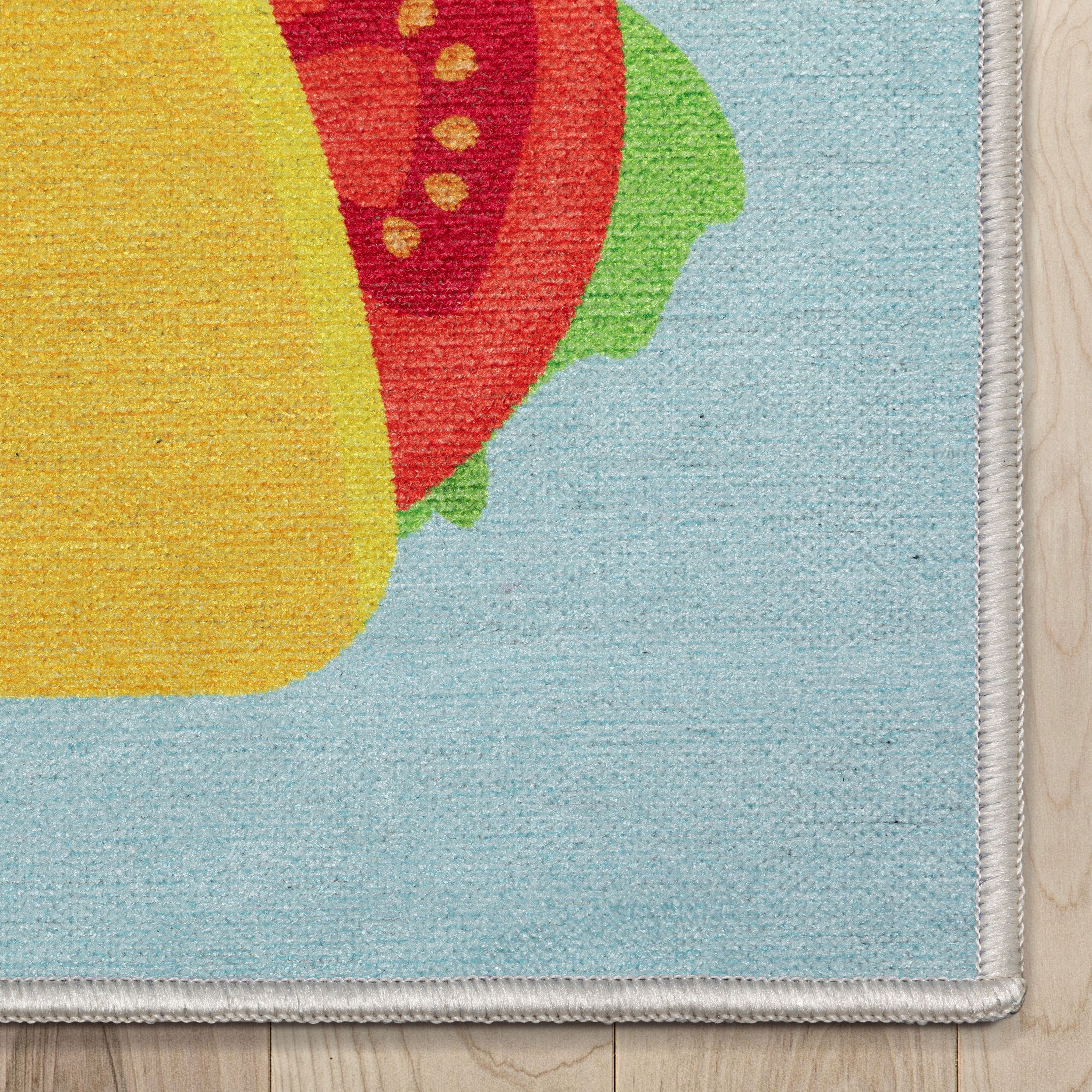 Taco Novelty Multi Blue Flat-Weave Rug