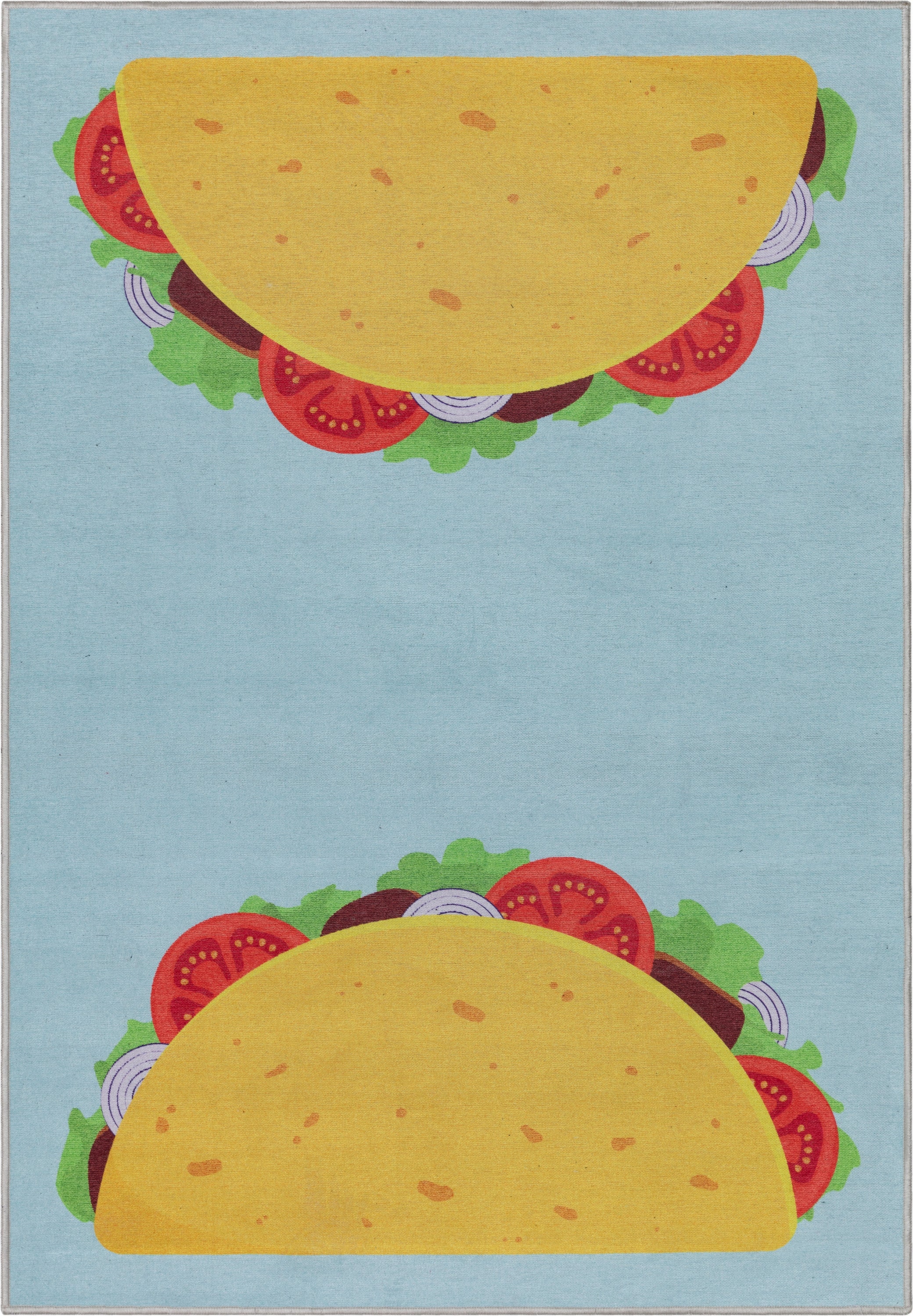 Taco Novelty Multi Blue Flat-Weave Rug