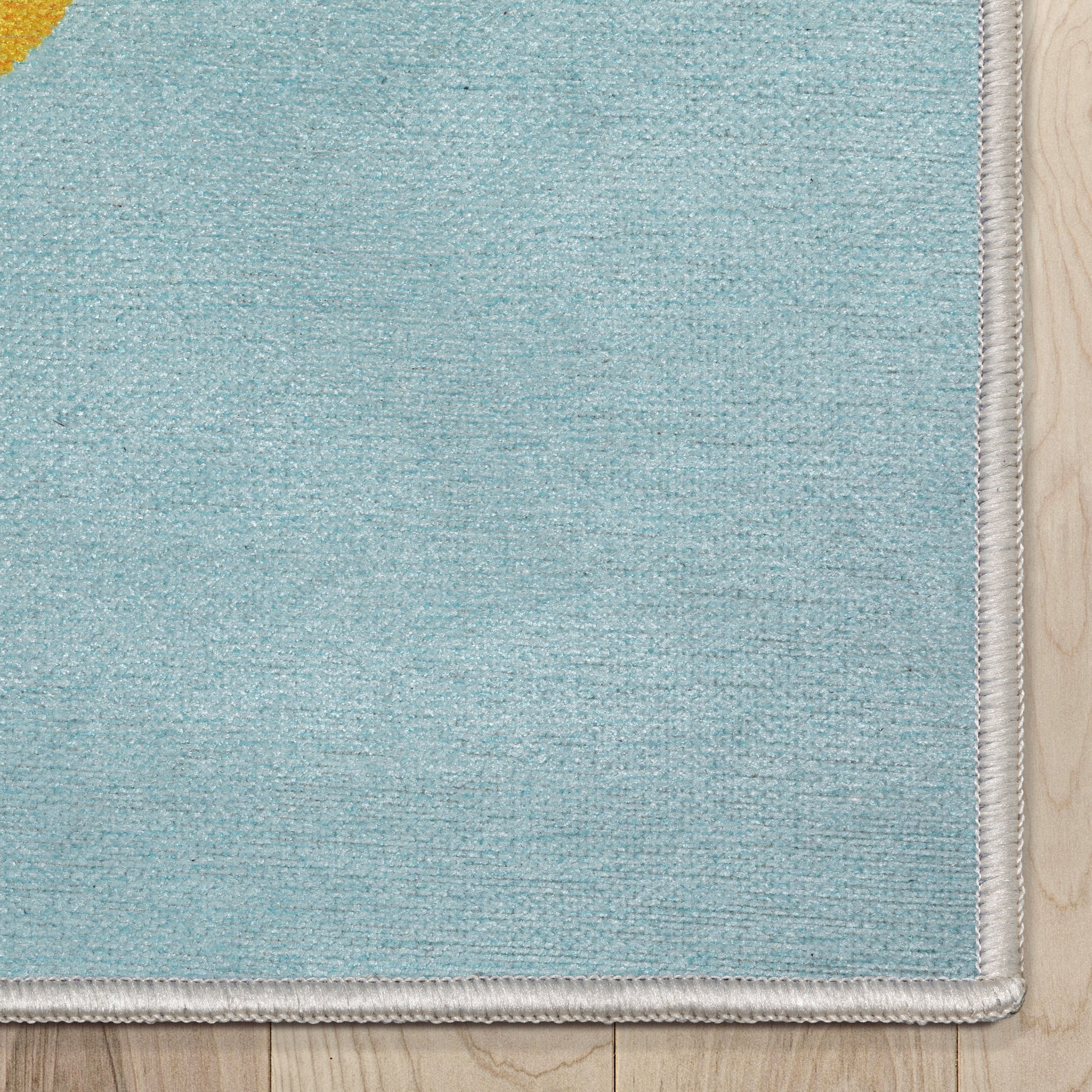 Double Taco Novelty Multi Blue Flat-Weave Rug