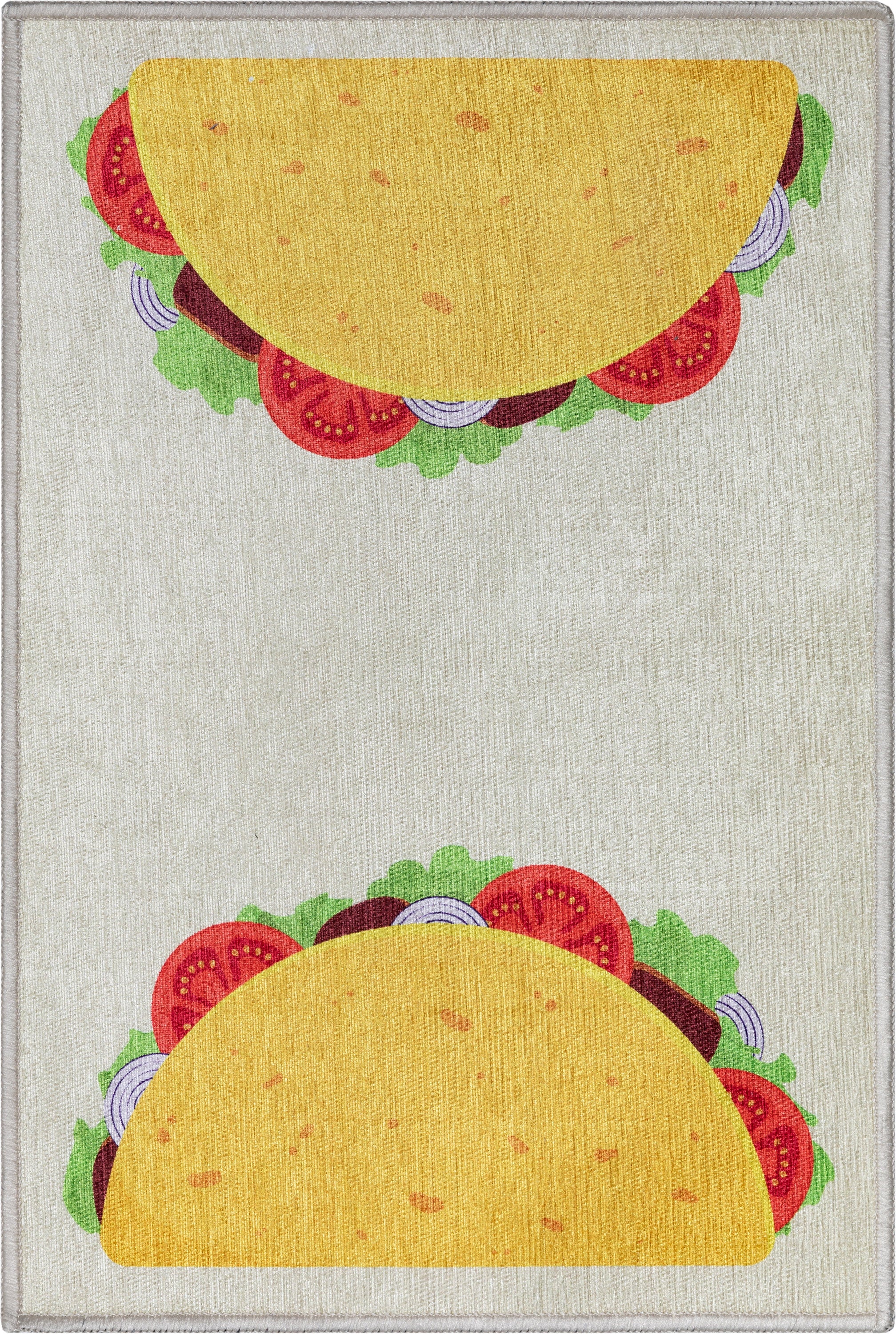 Double Taco Novelty Multi Yellow Flat-Weave Rug