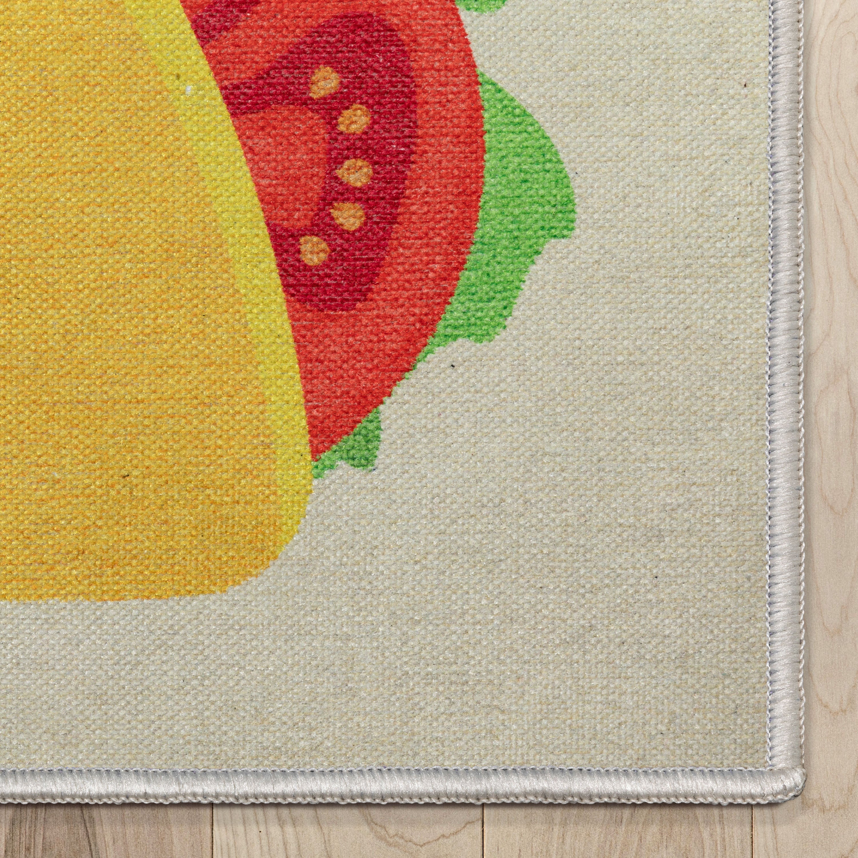 Double Taco Novelty Multi Yellow Flat-Weave Rug