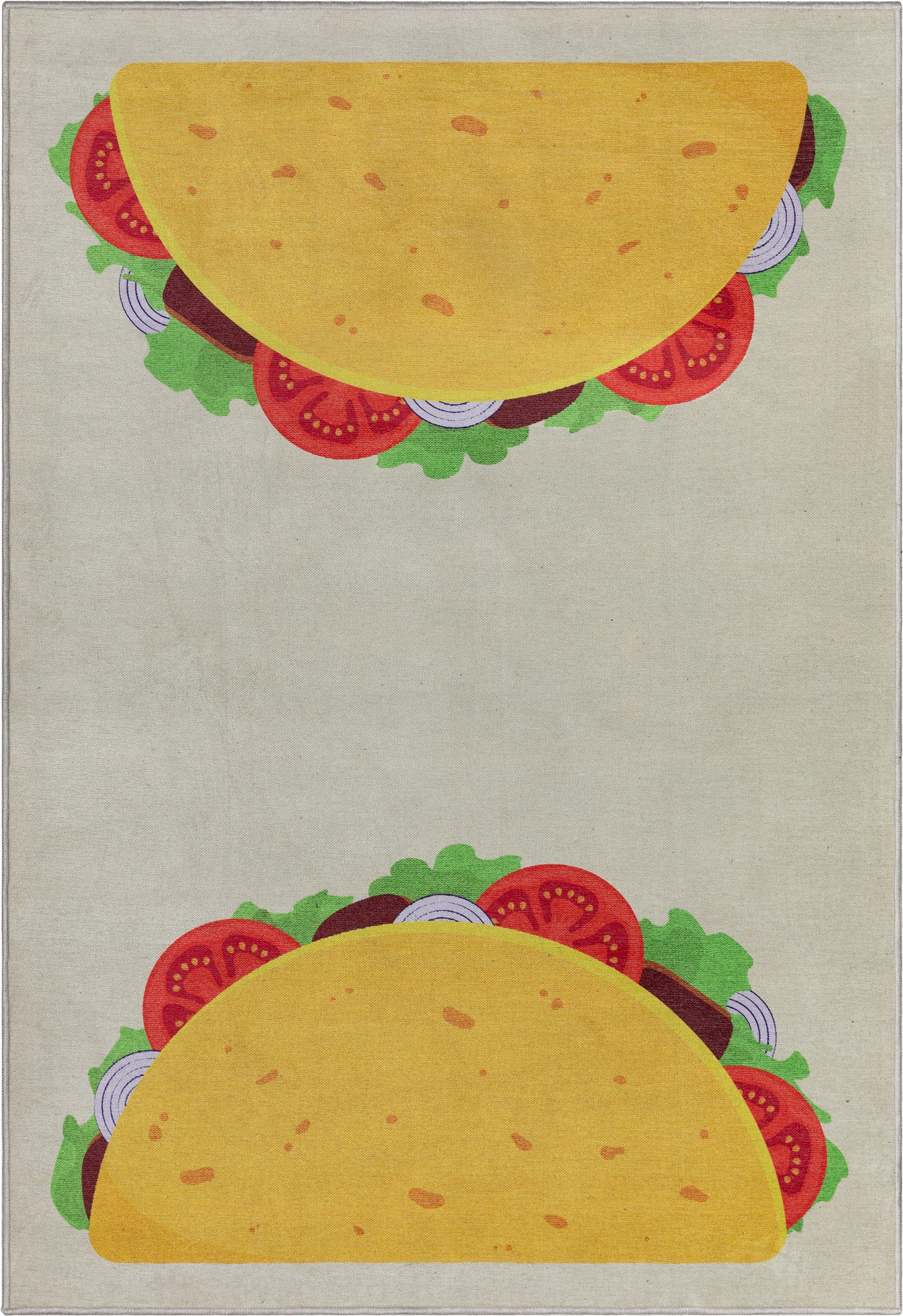 Double Taco Novelty Multi Yellow Flat-Weave Rug