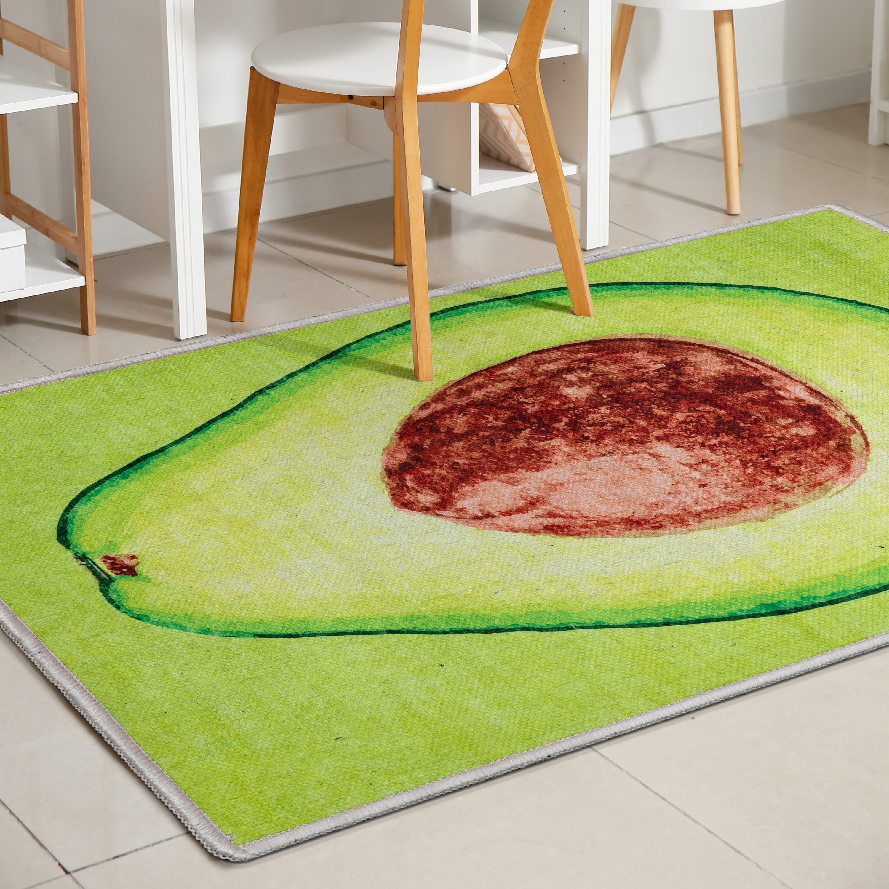 Avocado Novelty Green Flat-Weave Rug