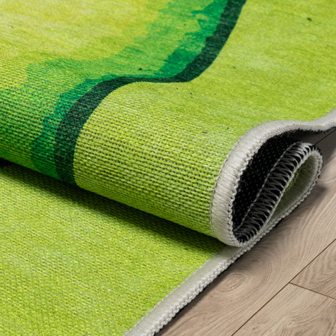 Avocado Novelty Green Flat-Weave Rug