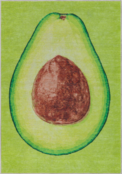 Avocado Novelty Green Flat-Weave Rug